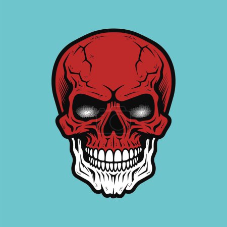 Illustration for Terrifying Halloween Skull Vector Illustration - Royalty Free Image
