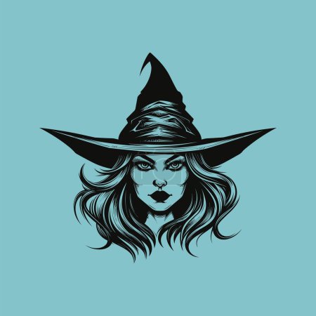 Téléchargez les illustrations : Silhouette sorcière avec tête Eerie - en licence libre de droit