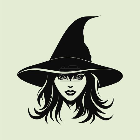 Illustration for Halloween Witch Face Artwork for the Holiday Season - Royalty Free Image