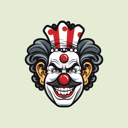 Téléchargez les illustrations : Illustration de clown mascotte ludique en format vectoriel - en licence libre de droit
