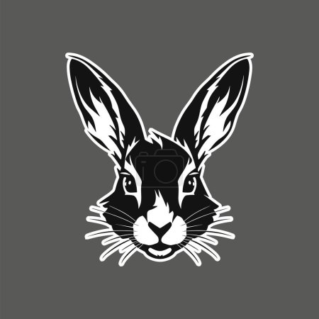 Illustration for Rabbit Head in Subdued Silhouette Beauty - Royalty Free Image