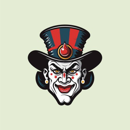 Téléchargez les illustrations : Illustration vectorielle d'un clown mascotte joyeux - en licence libre de droit