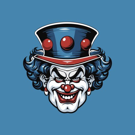 Téléchargez les illustrations : Illustration vectorielle d'un clown mascotte joyeux - en licence libre de droit
