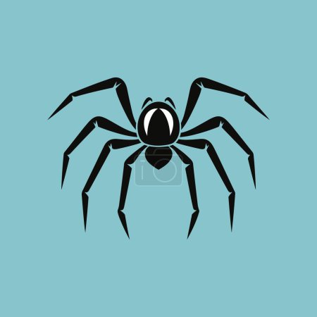 Illustration for Darkened Spider Silhouette Setting the Halloween Mood - Royalty Free Image