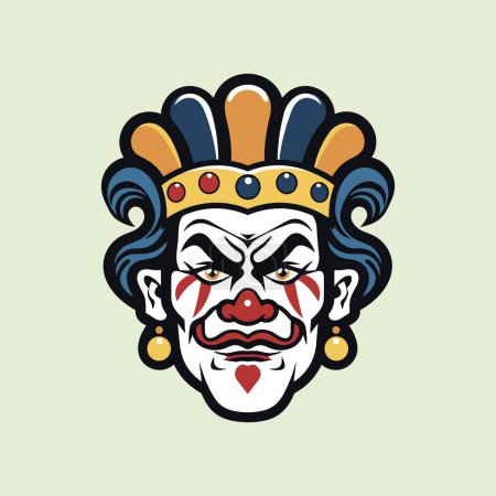 Téléchargez les illustrations : Mascotte de clown enchanteur sous forme de vecteur vibrant - en licence libre de droit