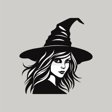 Illustration for Enchanting Witch Face for the Festive Halloween Holiday - Royalty Free Image