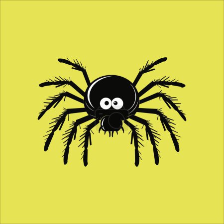 Illustration for Spooky Spider Silhouette Enhancing Halloween Atmosphere - Royalty Free Image