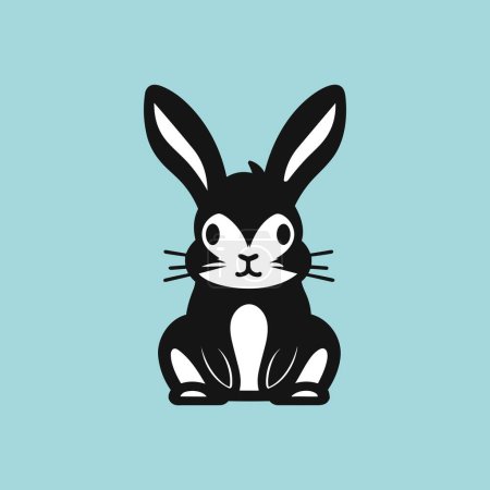 Illustration for Rabbit Vector Illustration on a Blue Background - Royalty Free Image