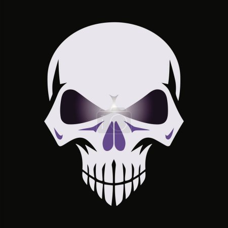 Ilustración de Amenaza púrpura Un cráneo Sinister Stare vector ilustración - Imagen libre de derechos