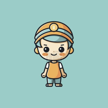 Illustration for The Young Boy with a Construction Hat vector illustration - Royalty Free Image