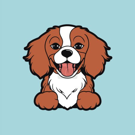 Illustration for Cheerful Canine Expression Vector Illustration - Royalty Free Image