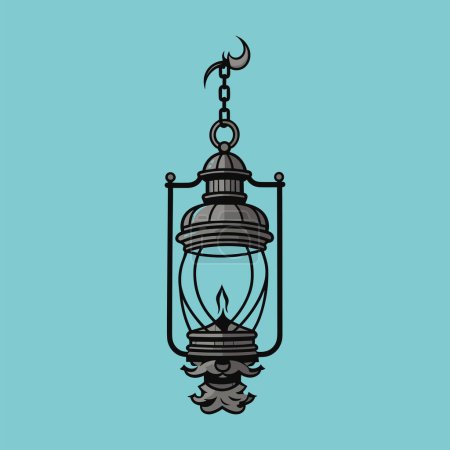Illustration for Elegant Lantern with Tassel and Flame - Royalty Free Image