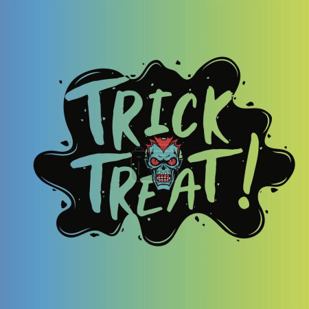 Illustration for A Devilish Speech Bubble with Trick Treat - Royalty Free Image