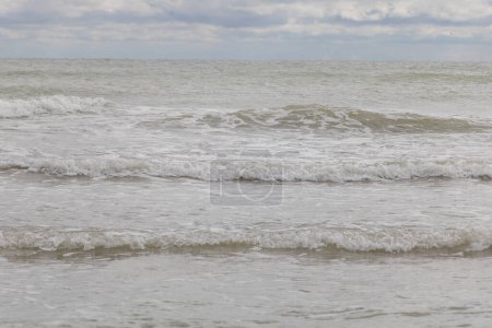 Photo for Waves in the sea on a cloudy day. Adriatic sea. - Royalty Free Image