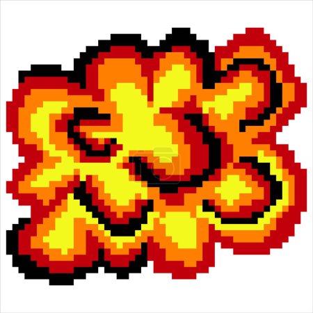 Illustration for Explosion with pixel art. Vector illustration. - Royalty Free Image