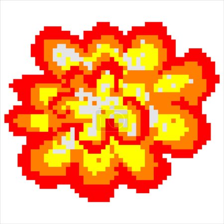 Illustration for Explosion with pixel art. Vector illustration. - Royalty Free Image