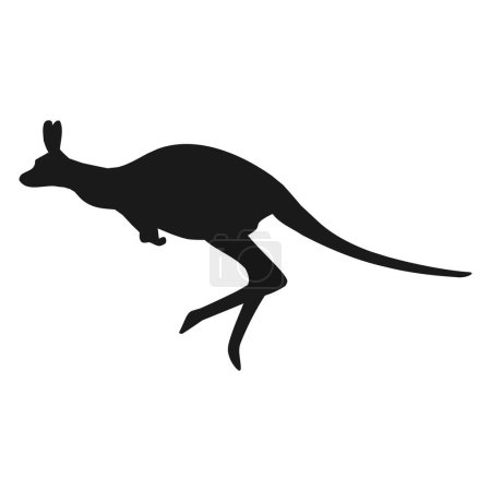Foto de Ilustración vectorial canguro con diseño de silueta sobre fondo blanco. - Imagen libre de derechos