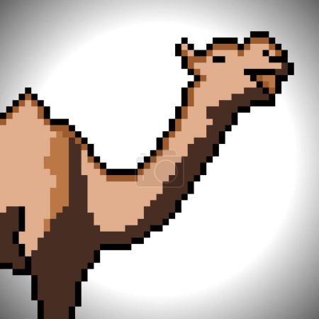 Foto de Camello con pixel art. Ilustración vectorial. - Imagen libre de derechos
