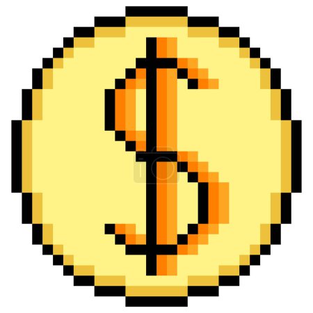 Foto de Pixel arte dólar moneda icono. Ilustración vectorial - Imagen libre de derechos