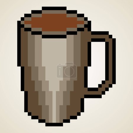 Foto de Taza de café con pixel art. Ilustración vectorial - Imagen libre de derechos