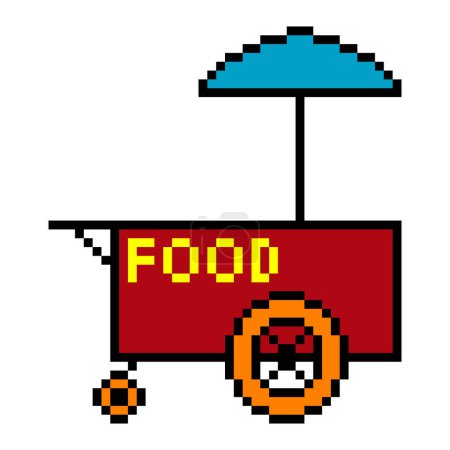 Foto de Street food cart pixel art aislado sobre fondo blanco. Ilustración vectorial - Imagen libre de derechos