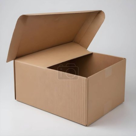 empty cardboard box sits against a plain white background, suggesting readiness for packing, storage, or moving.