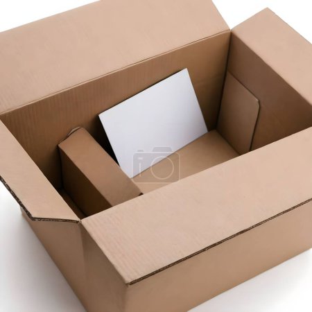 empty cardboard box sits against a plain white background, suggesting readiness for packing, storage, or moving.