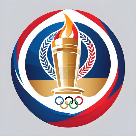 An Olympic torch logo with France colors