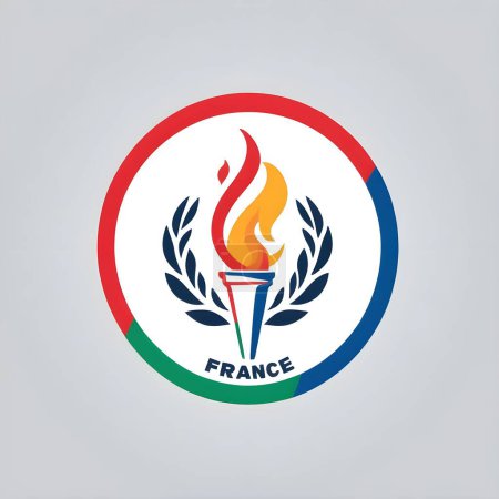 Logo de la flamme olympique aux couleurs de la France