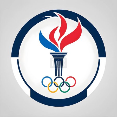 Un logotipo de antorcha olímpica con colores de Francia