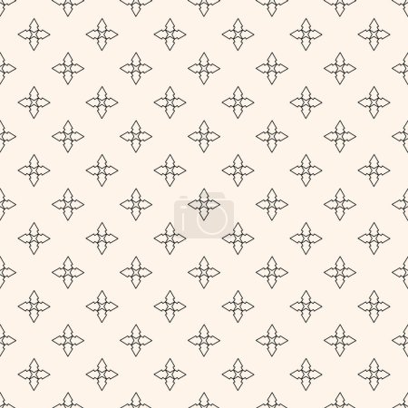 Illustration for Minimalistic geometric motif seamless pattern. Minimal monochrome background. Repeat geo design for decor, textile, fabric, wallpaper, cloth - Royalty Free Image