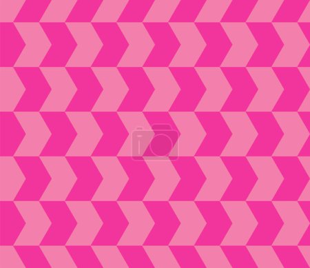 Illustration for Geometric arrows repetition pattern. Seamless retro geometry vector design in pink barbie core fashion. - Royalty Free Image