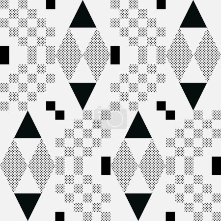 Illustration for Black and white dots seamless pattern. Dotted Abstract background. Decorative print. - Royalty Free Image