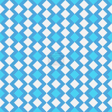 Illustration for Stylish geometric blue colored seamless pattern. Trendy Fashion Colors Vector Design Perfect for Allover Fabric Print Monochrome Sky Blue Tones. - Royalty Free Image