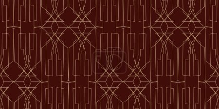 A seamless pattern with a geometric design in shades of magenta on a red background, inspired by wood flooring. The motif features symmetry and a bold font style, creating a striking textile pattern