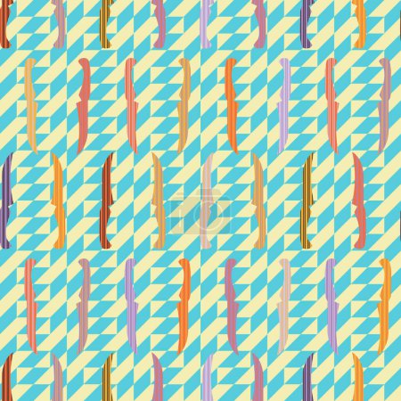 Kitchen knife seamless pattern. Backdrop for party decoration, invitation design, textile, paper. 