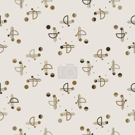 Textile motif seamless pattern. Abstract line shape geometric motif basic pattern continuous background. Man shirt all over print block. 