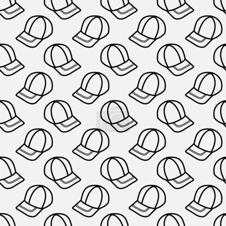 Baseball cap seamless pattern. Suitable for background, fabric, textile, wrapping paper. 