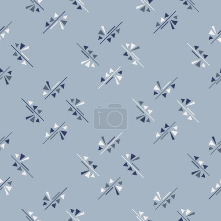 Modern masculine pattern abstract shapes common geometric motif seamless background. Fabric design textile swatch, man shirt all over print block. 