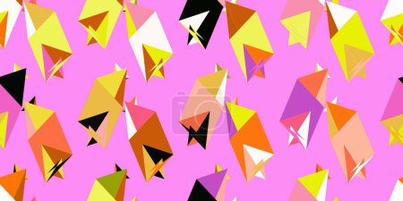 Abstract seamless colorful 3D pattern background. Fashion colored simple shapes graphic pattern. Abstract mosaic artwork. 