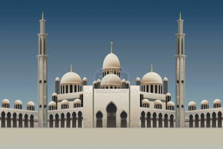Téléchargez les photos : Illustration vectorielle du bâtiment de prière islamique de la mosquée - en image libre de droit