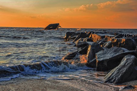 Téléchargez les photos : Crépuscule à Sunset Beach, Cape May New Jersey États-Unis, New Jersey - en image libre de droit