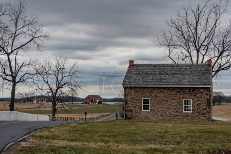 Téléchargez les photos : The Sherfy Farm and the Warfield House, Gettysburg Battlefield PA USA, Gettysburg, Pennsylvania - en image libre de droit