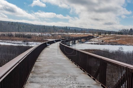 Photo for Bridge over Frozen Wetlands, Flight 93 National Memorial, Pennsylvania USA, Stoystown, Pennsylvania - Royalty Free Image