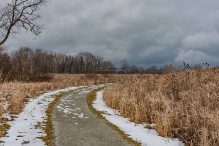 Téléchargez les photos : Walking Back to the Flight 93 Visitor Center on a Winter Afternoon, Pennsylvania USA, Stoystown, Pennsylvania - en image libre de droit