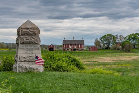 Téléchargez les photos : A Spring Afternoon at the High Water Mark, Gettysburg Pennsylvanie États-Unis, Gettysburg, Pennsylvanie - en image libre de droit
