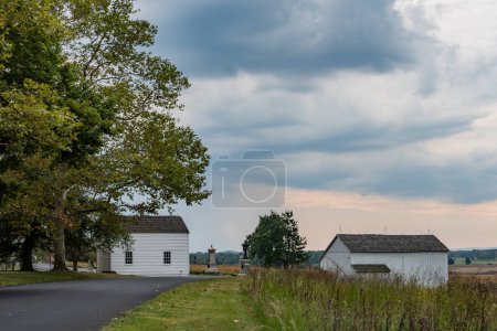 Foto de Thunderstorm over the Bryan Farm, Gettysburg Pensilvania EE.UU. - Imagen libre de derechos