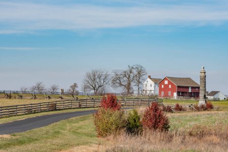 Téléchargez les photos : The Last Colors of Autumn on a Warm Afternoon, Gettysburg Pennsylvanie USA - en image libre de droit