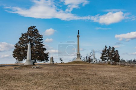 Téléchargez les photos : Union Monument & musée sur Hancock Avenue un après-midi d'hiver, Gettysburg Pennsylvanie USA - en image libre de droit