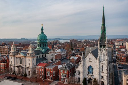 La histórica ciudad de Harrisburg, Pensilvania, EE.UU.